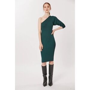 Asymmetric Green Dress